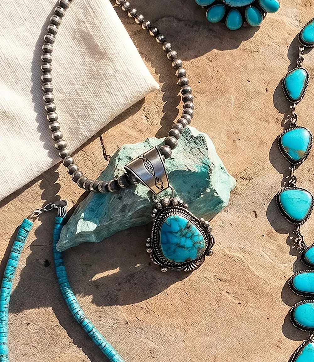 Embellished Turquoise Pendant Necklace sold by Karen Kane product image thumbnail 4