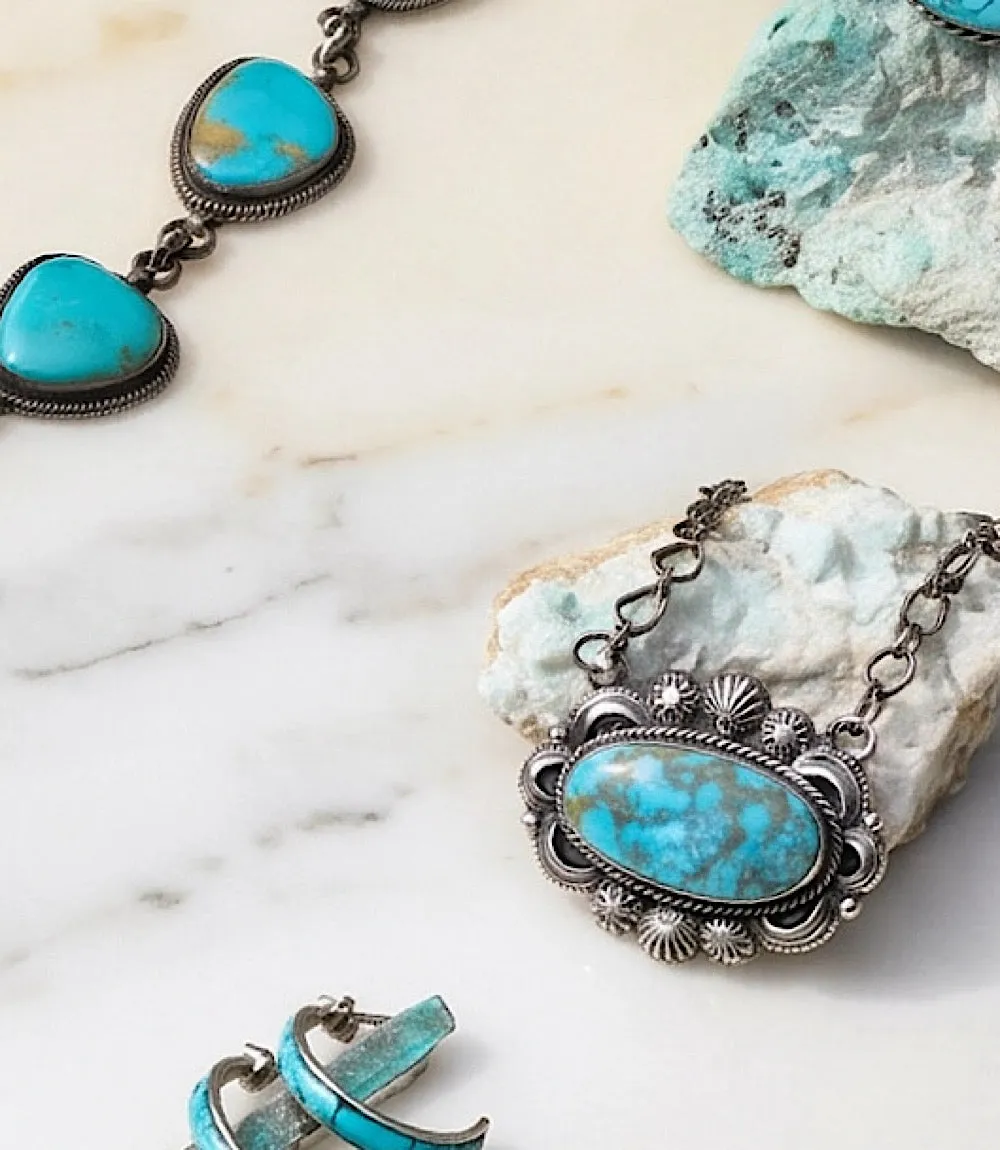 Embellished Oval Pendant Turquoise Necklace sold by Karen Kane product image thumbnail 3