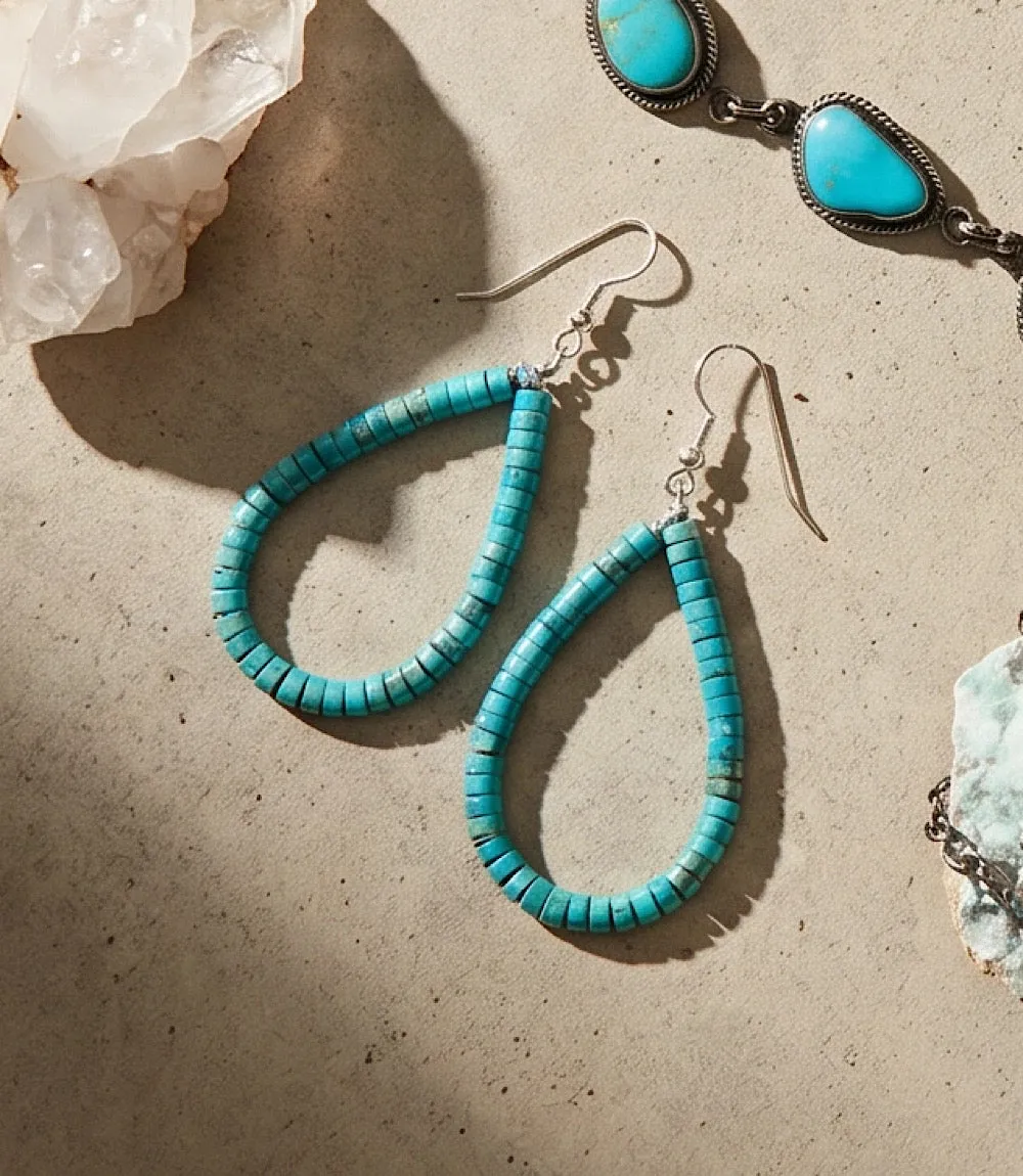 Kingman Turquoise Beaded Teardrop Earrings sold by Karen Kane product image thumbnail 4