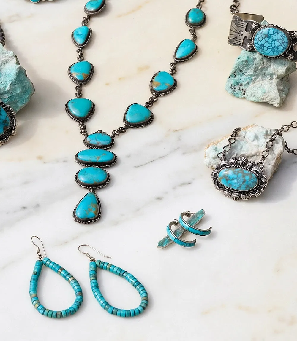 Kingman Turquoise Inlay Earrings sold by Karen Kane product image thumbnail 4