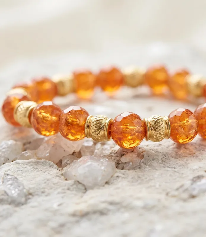 Beaded Amber Bracelet made by Karen Kane