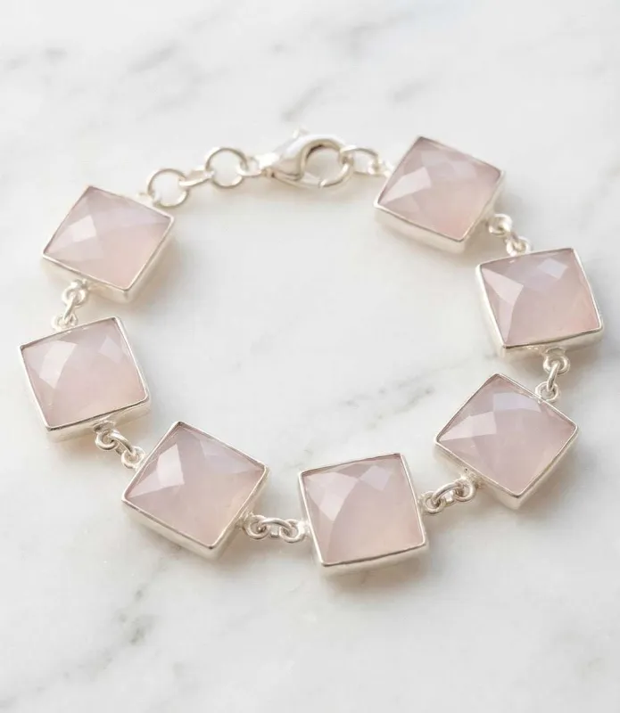 Pink Opal Link Bracelet made by Karen Kane