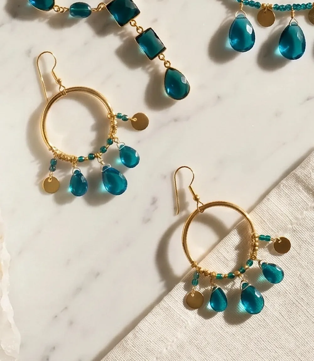 Teal Topaz Dangle Earrings sold by Karen Kane product image thumbnail 2