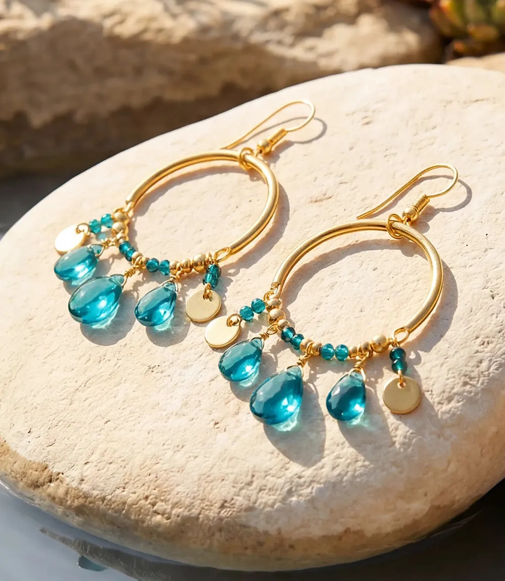 Teal Topaz Dangle Earrings sold by Karen Kane product image thumbnail 4
