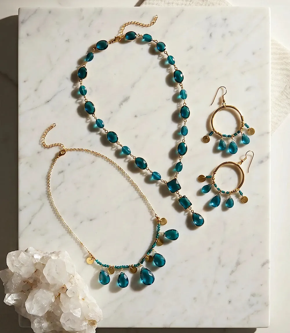 Teal Topaz Dangle Earrings sold by Karen Kane product image thumbnail 5