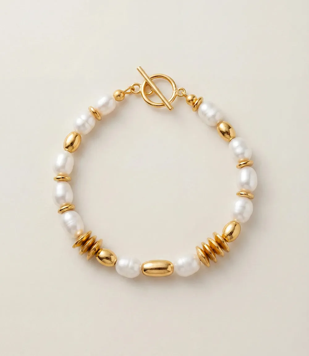 Pearl And Gold Toggle Bracelet sold by Karen Kane product image thumbnail 2