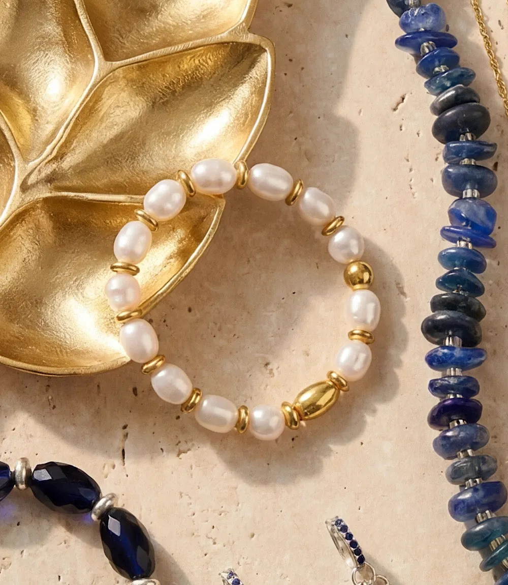 Pearl And Gold Toggle Bracelet sold by Karen Kane product image thumbnail 5