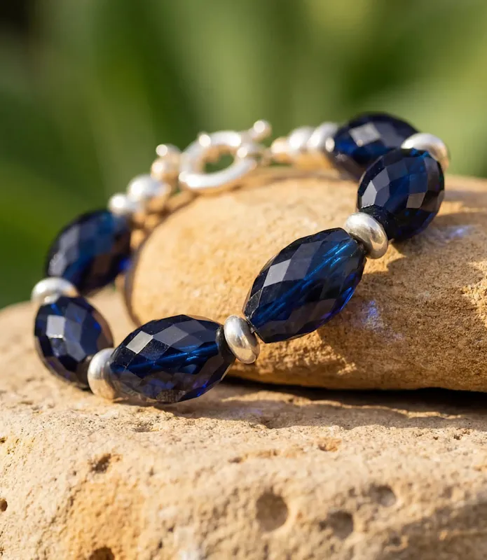 Beaded Sapphire Bracelet made by Karen Kane