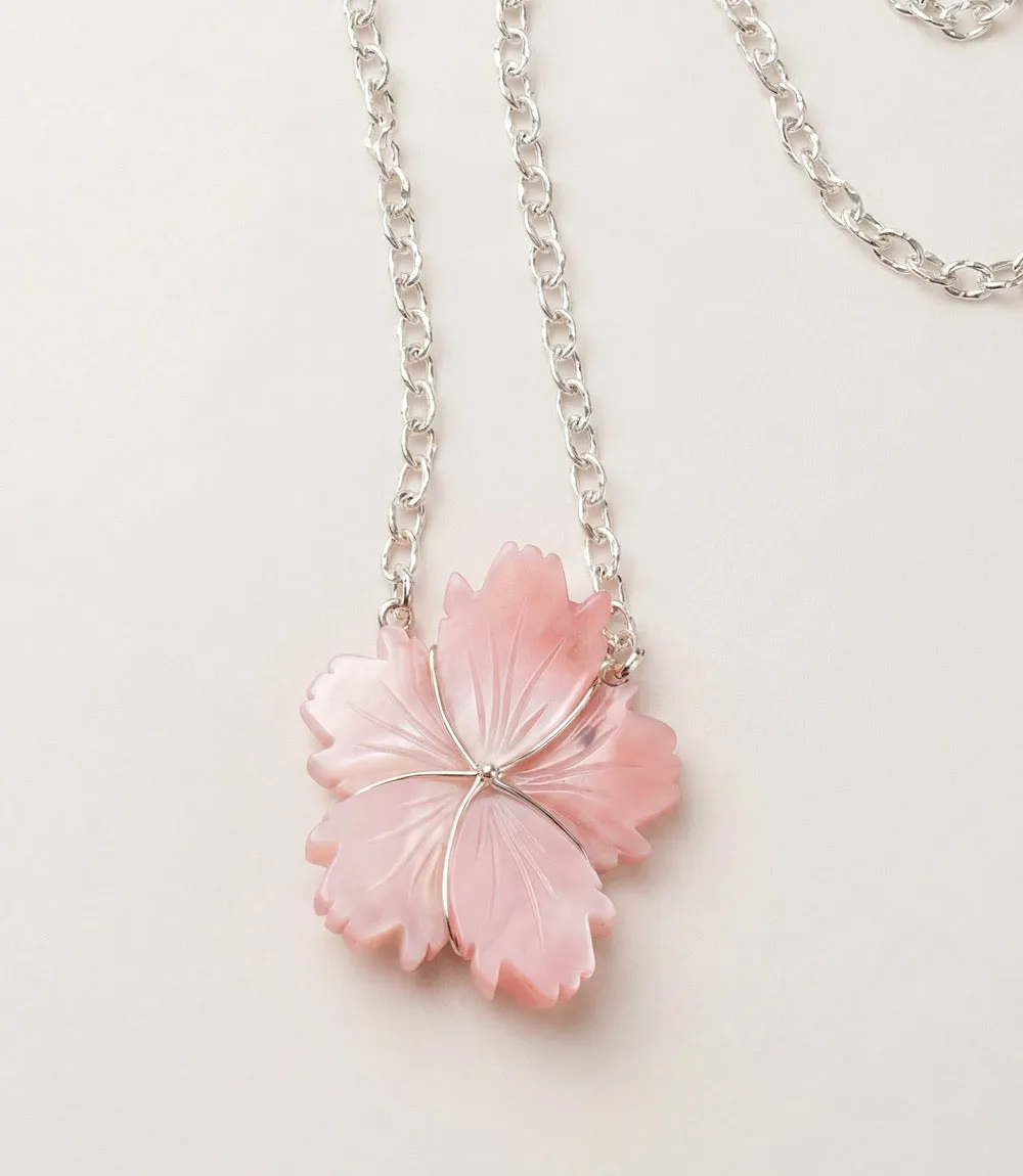 Carved Pink Conch Flower Pendant Necklace sold by Karen Kane product image thumbnail 2