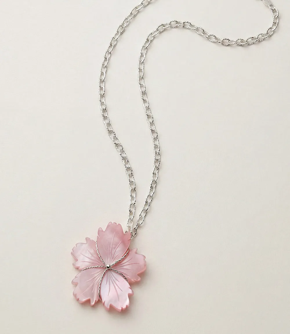 Carved Pink Conch Flower Pendant Necklace sold by Karen Kane product image thumbnail 5
