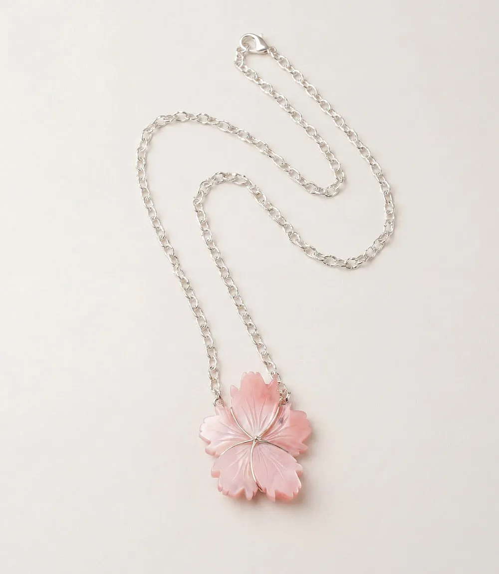 Carved Pink Conch Flower Pendant Necklace sold by Karen Kane product image thumbnail 4