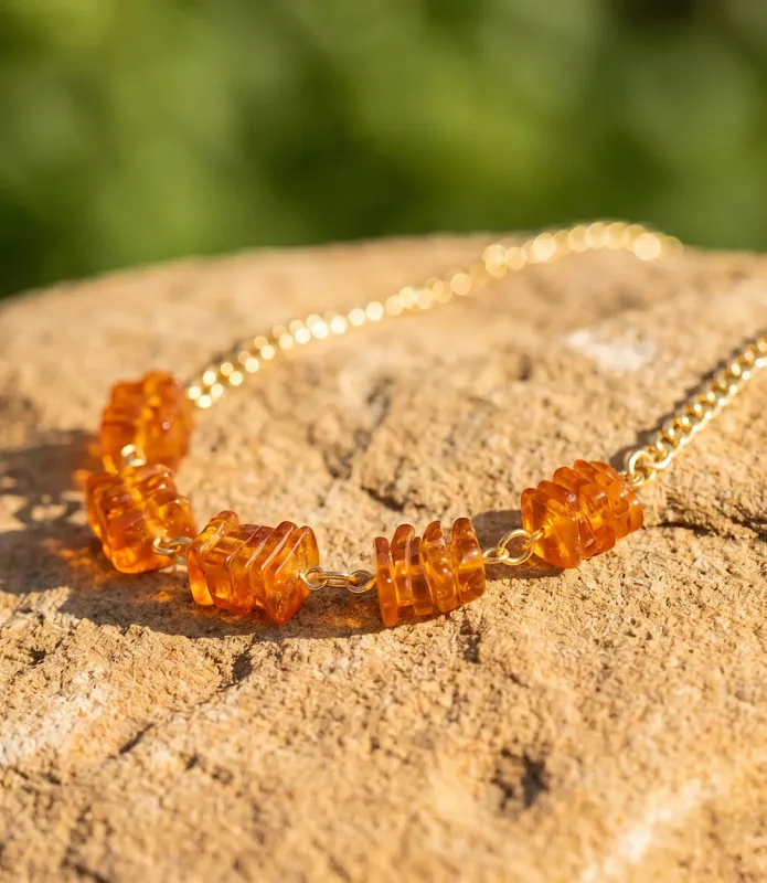 Amber Statement Necklace made by Karen Kane