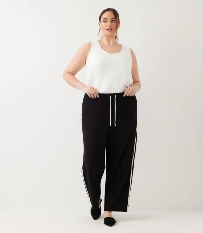 Plus Size Edge Stitch Drawstring Sweatpants made by Karen Kane