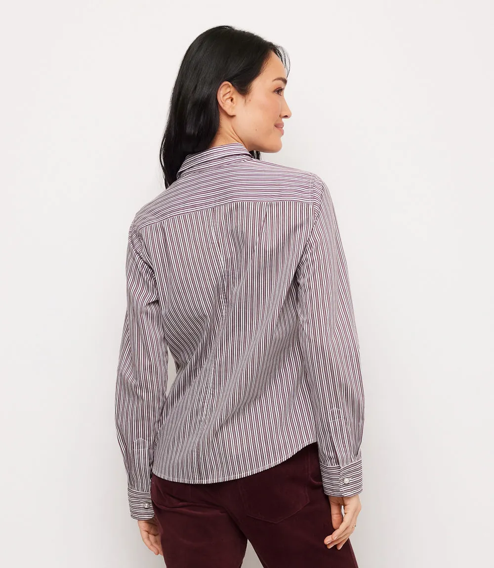 Stripe Long Sleeve Single Pocket Button-Up Shirt sold by Karen Kane product image thumbnail 3