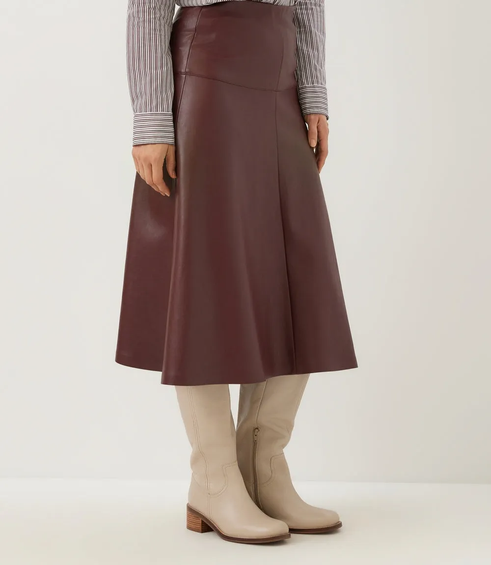 Faux Leather Midi Skirt sold by Karen Kane product image thumbnail 3