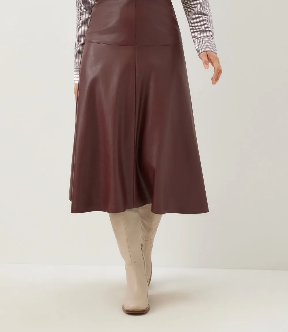 Faux Leather Midi Skirt sold by Karen Kane product image thumbnail 2