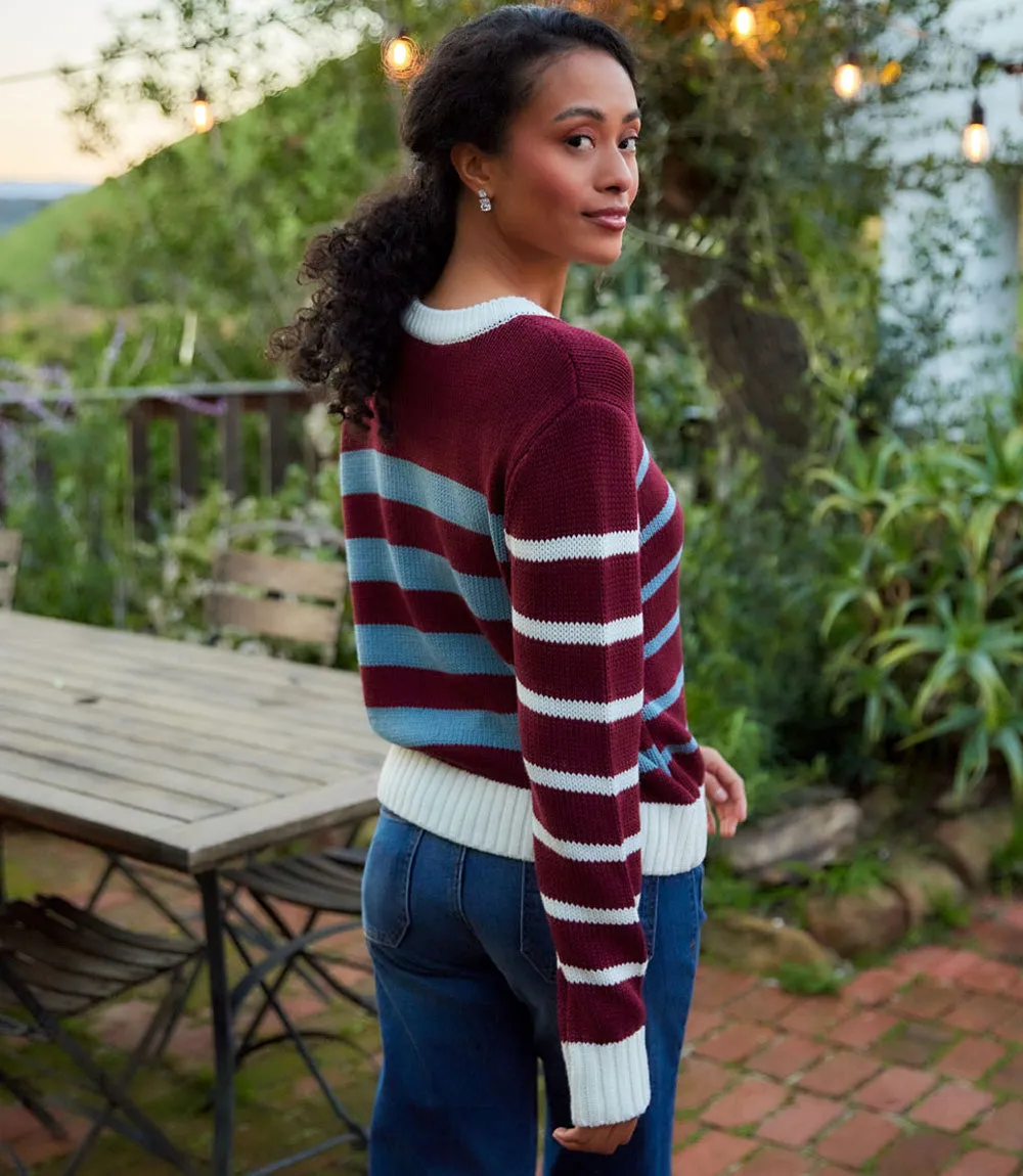Stripe Crewneck Sweater sold by Karen Kane