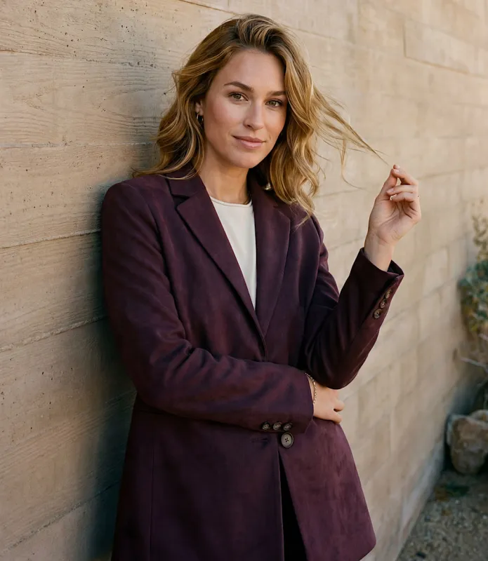 Faux Suede Blazer made by Karen Kane