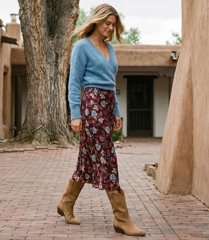 Petite Size Bias Cut Midi Skirt made by Karen Kane