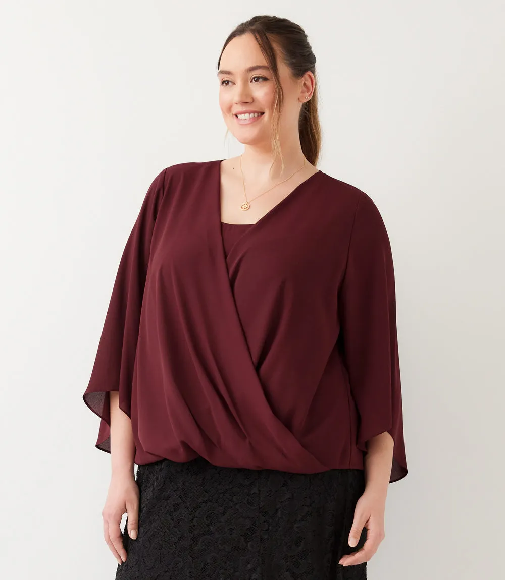 Plus Size Bracelet Sleeve Drape Front Crossover Top sold by Karen Kane product image thumbnail 5
