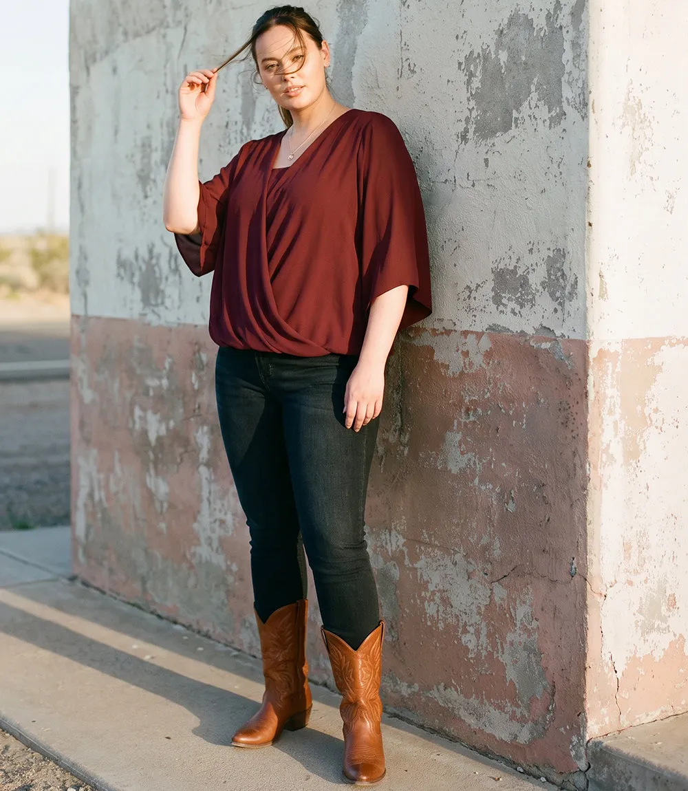 Plus Size Bracelet Sleeve Drape Front Crossover Top sold by Karen Kane product image thumbnail 2