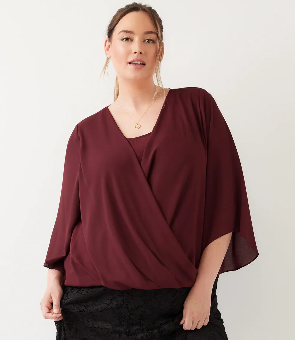 Plus Size Bracelet Sleeve Drape Front Crossover Top sold by Karen Kane product image thumbnail 3