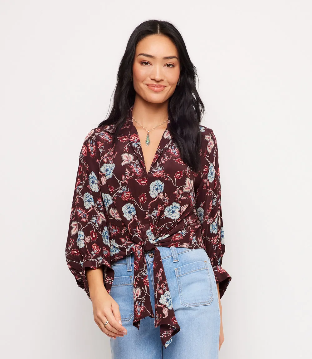 Petite Size Blouson Sleeve Tie-Front Top sold by Karen Kane product image thumbnail 4