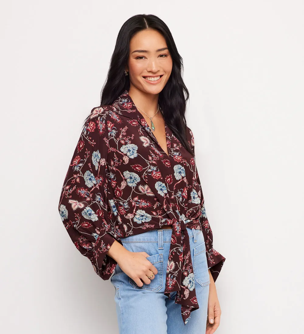 Petite Size Blouson Sleeve Tie-Front Top sold by Karen Kane product image thumbnail 3
