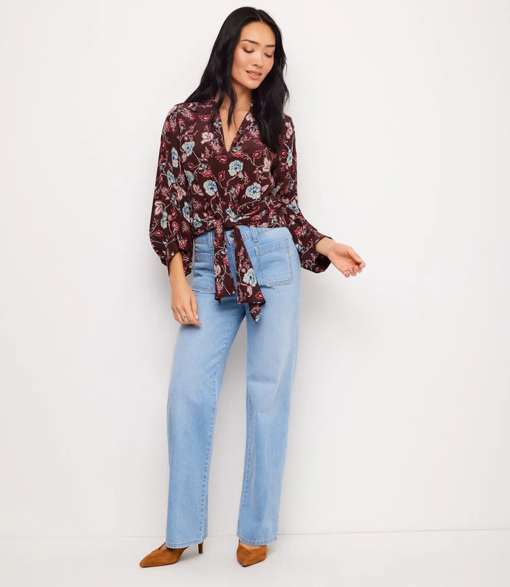 Petite Size Blouson Sleeve Tie-Front Top sold by Karen Kane product image thumbnail 2
