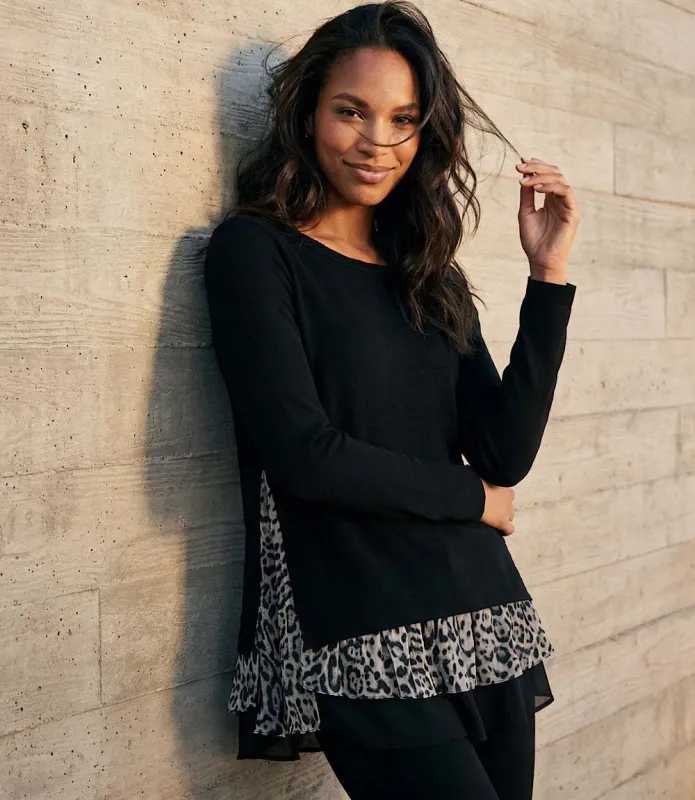 Layered Contrast Sweater made by Karen Kane