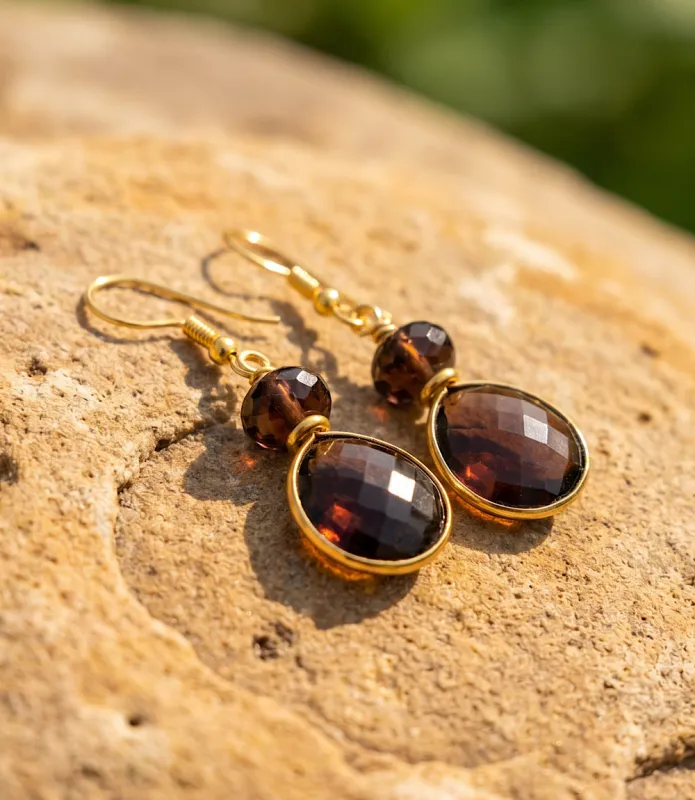 Tigers Eye Gemstone Earrings made by Karen Kane