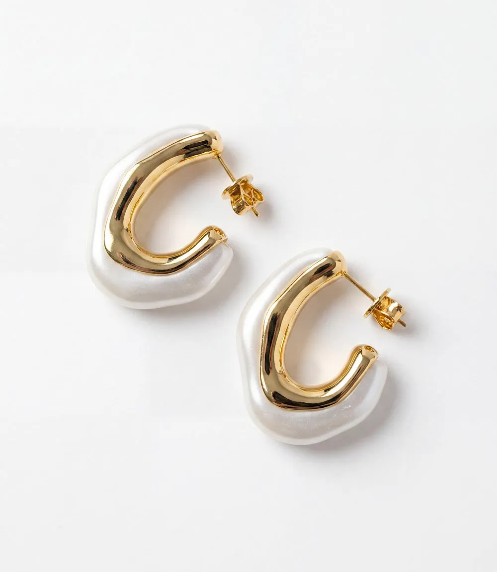 Organic Pearl Hoop Earrings sold by Karen Kane product image thumbnail 5