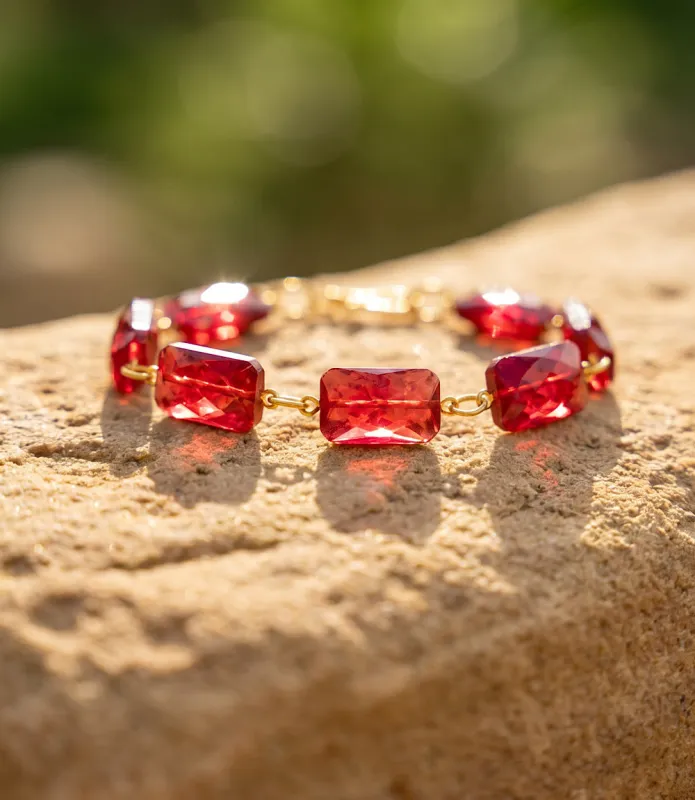 Ruby Link Bracelet made by Karen Kane