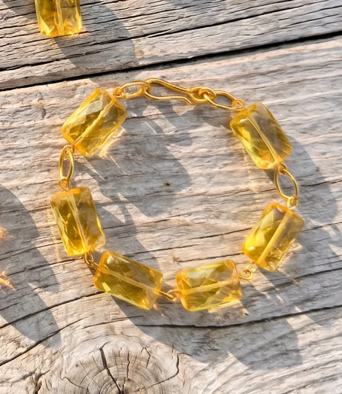 Citrine Link Bracelet made by Karen Kane