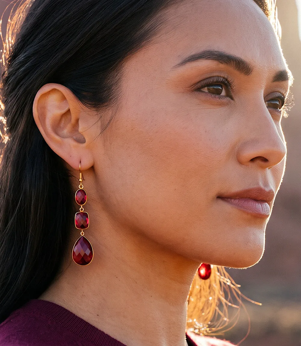 Ruby Teardrop Earrings sold by Karen Kane product image thumbnail 2