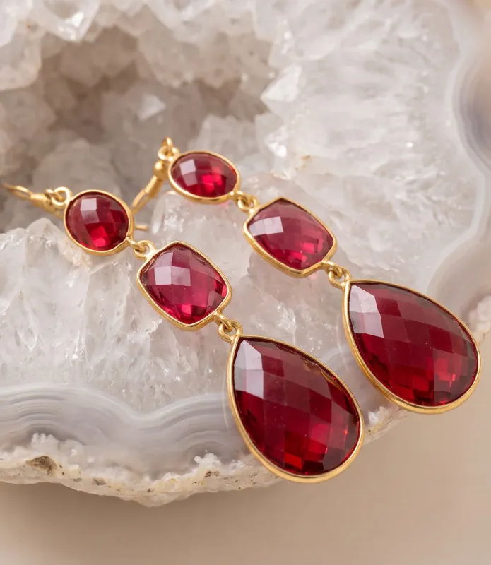 Ruby Teardrop Earrings made by Karen Kane