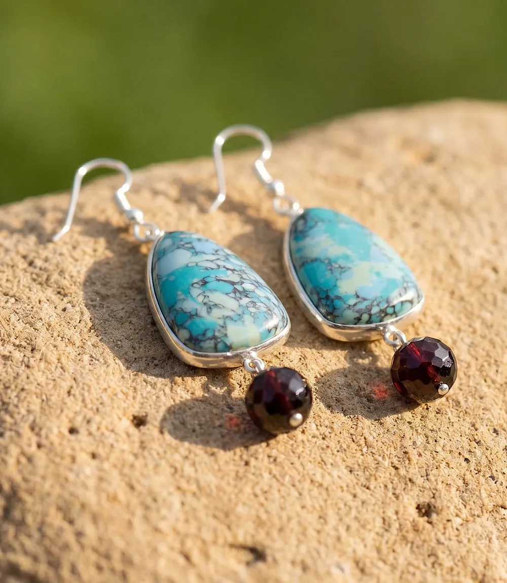 Turquoise And Tigers Eye Earrings sold by Karen Kane product image thumbnail 2