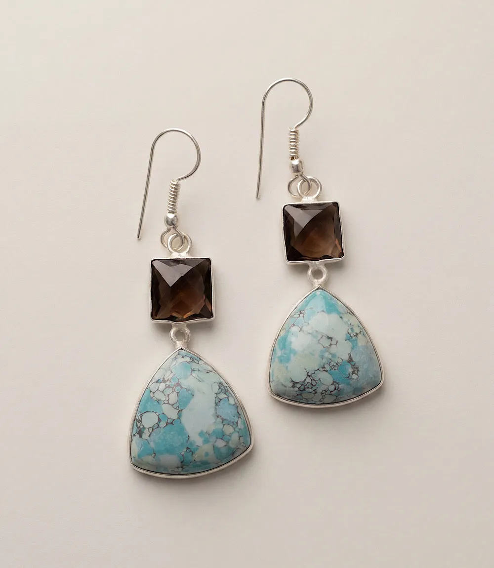 Turquoise Triangle Pendant Earrings sold by Karen Kane product image thumbnail 2