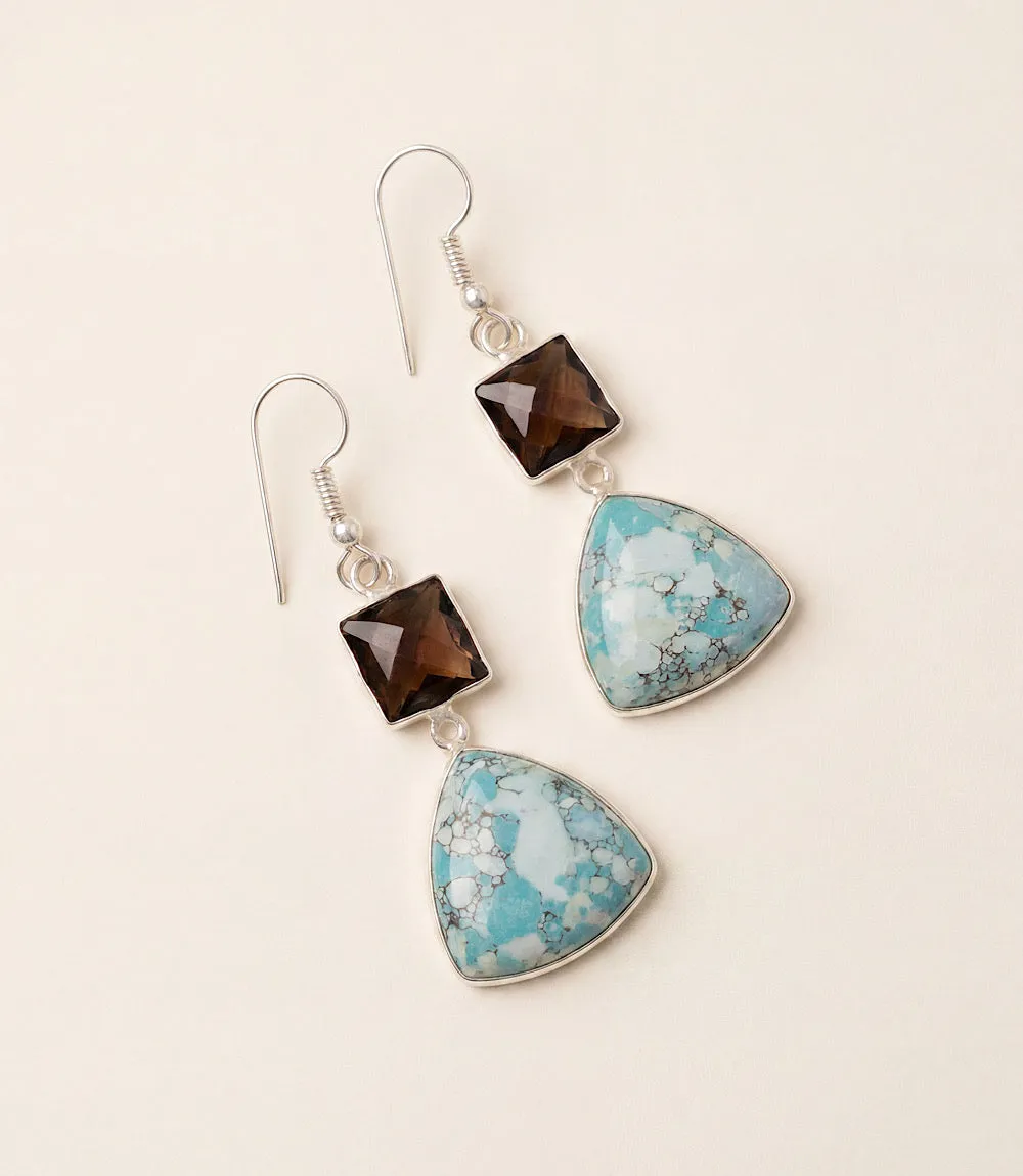 Turquoise Triangle Pendant Earrings sold by Karen Kane product image thumbnail 5
