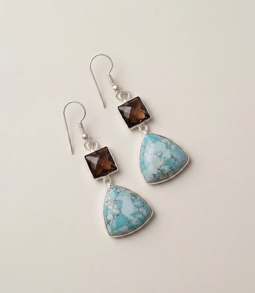Turquoise Triangle Pendant Earrings sold by Karen Kane product image thumbnail 4