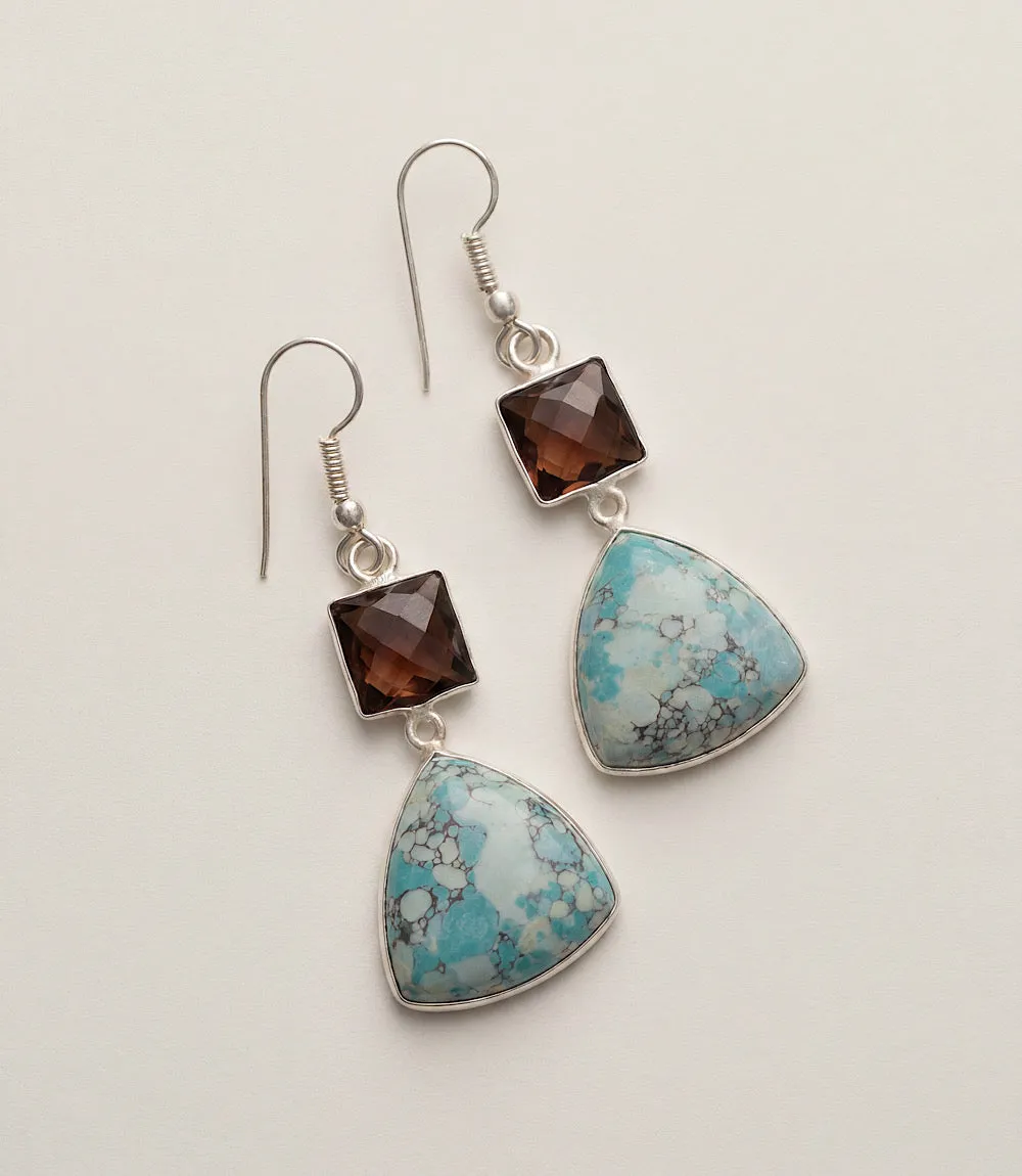 Turquoise Triangle Pendant Earrings sold by Karen Kane product image thumbnail 3