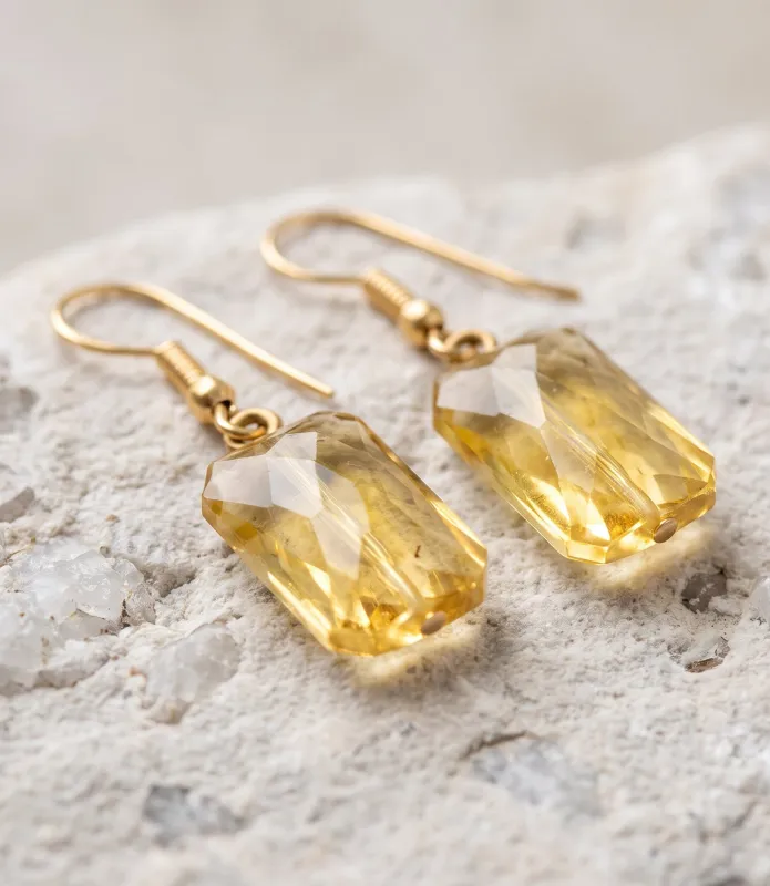 Citrine Stone Earrings made by Karen Kane
