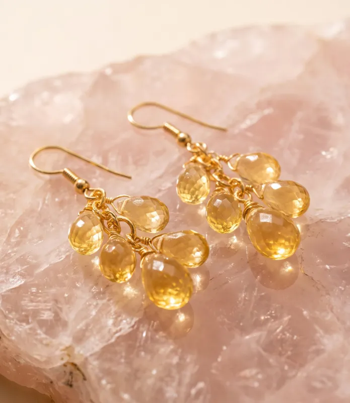 Citrine Dangle Earrings made by Karen Kane
