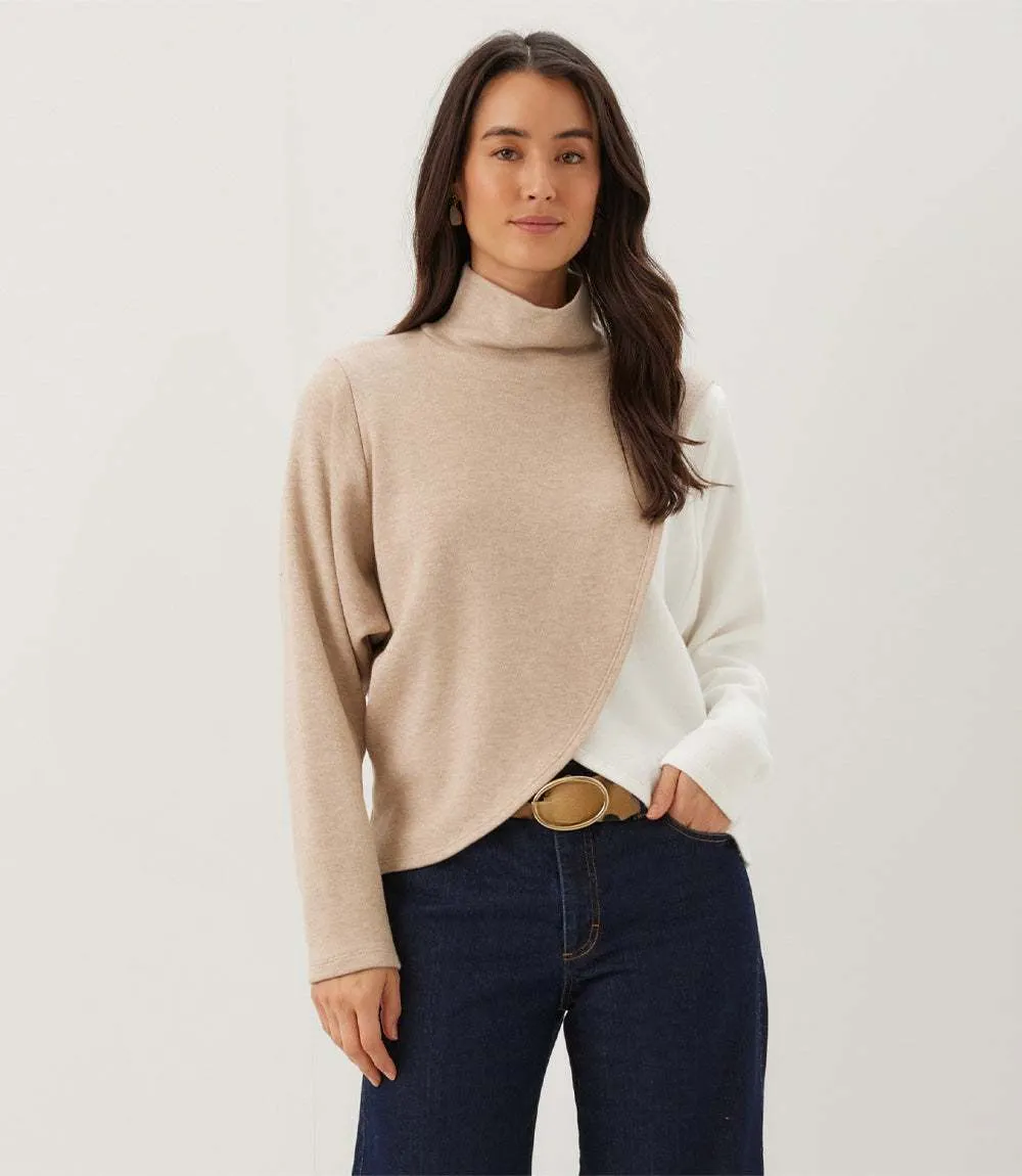 Petite Size Long Sleeve Crossover Colorblock Top sold by Karen Kane product image thumbnail 2