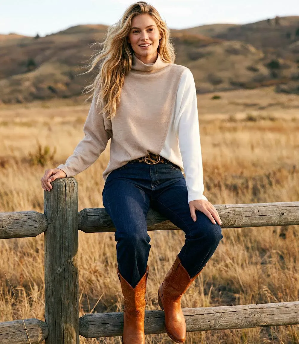 Petite Size Long Sleeve Crossover Colorblock Top sold by Karen Kane product image thumbnail 3