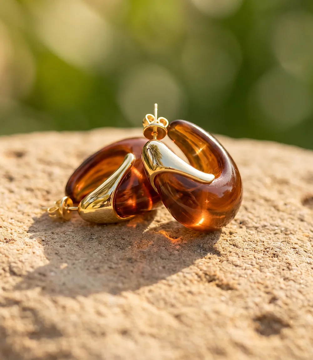 Amber Hoop Earrings sold by Karen Kane