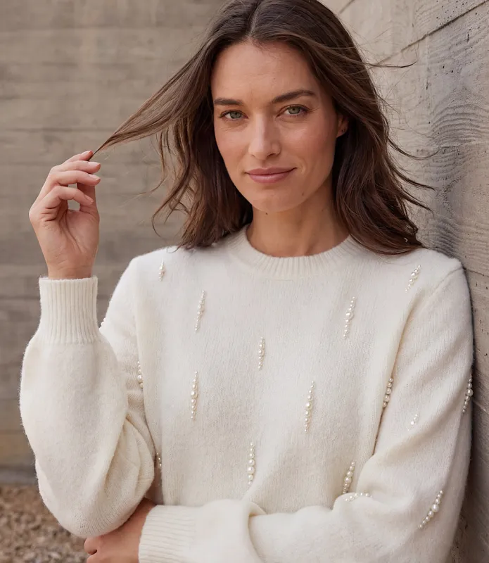 Pearl Embellished Sweater made by Karen Kane