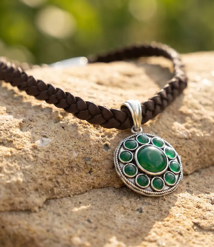 Beaded Concho Necklace made by Karen Kane