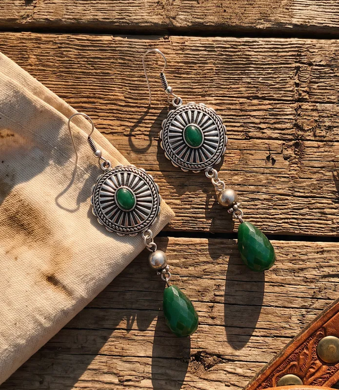 Beaded Concho Earrings made by Karen Kane