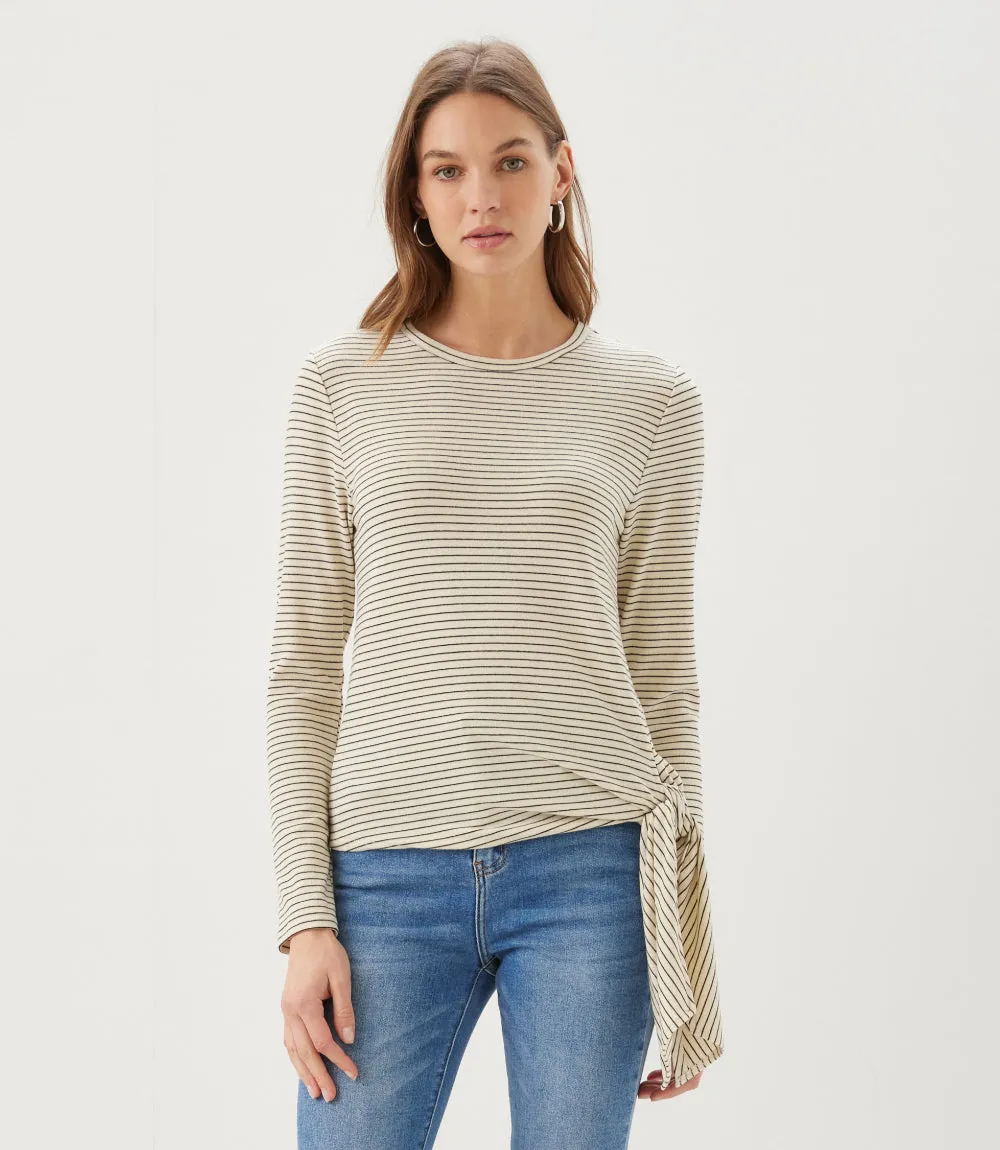 Stripe Long Sleeve Side-Tie Top sold by Karen Kane product image thumbnail 3
